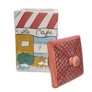 Boston Warehouse Trading Corp. Vintage Colorful Ceramic Bistro Kitchen Canister